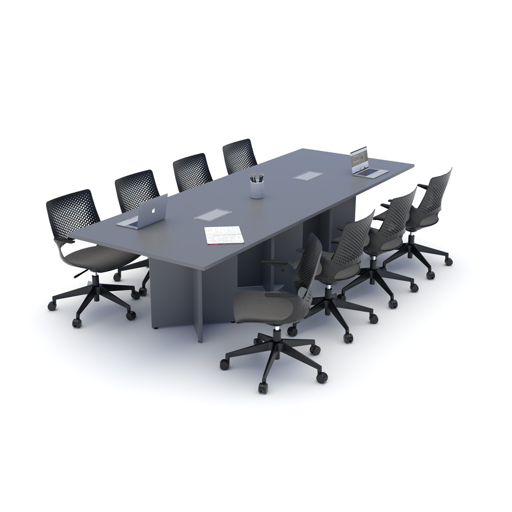 mesa de reunião gamma retangular grafite móveis riccó