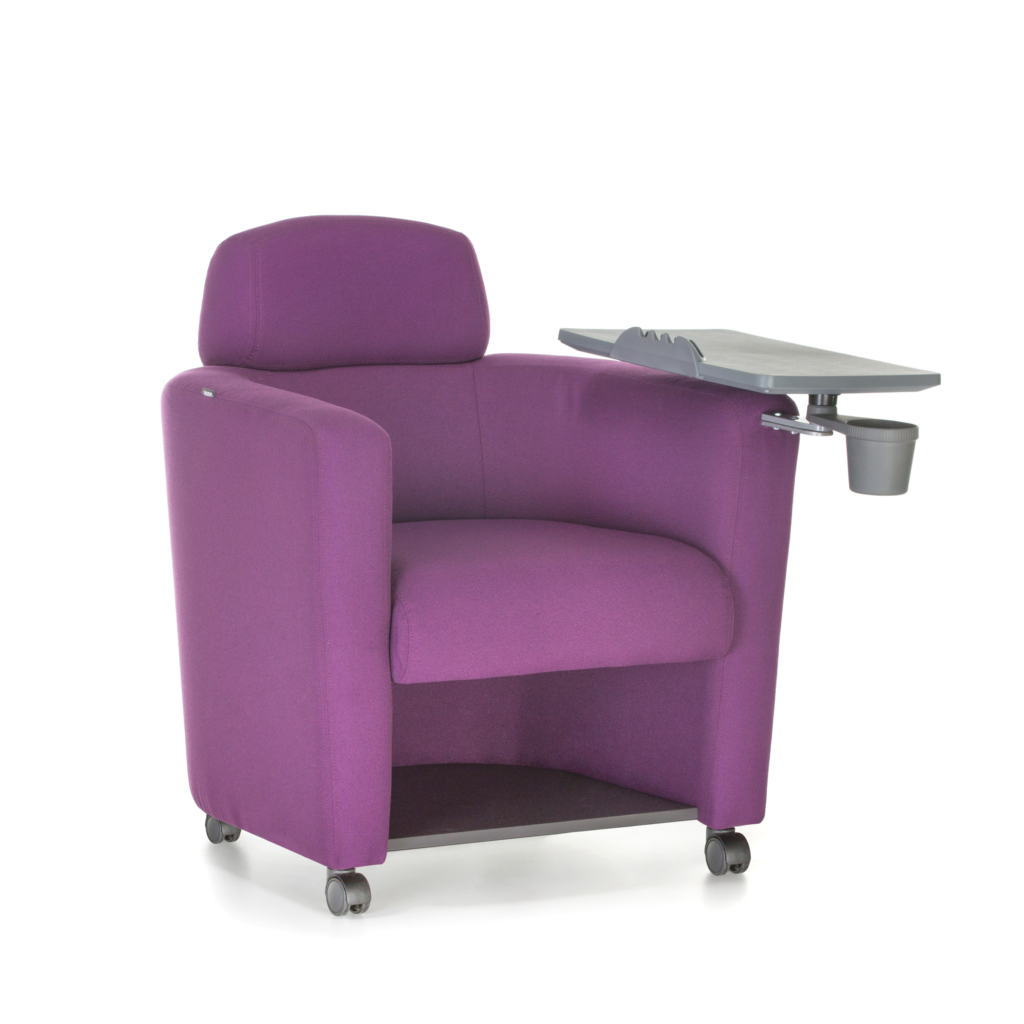 poltrona colaborativa club chair com prancheta móveis riccó